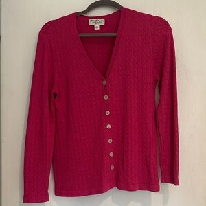 Norm Thompson Magenta Pink Cable Sweater